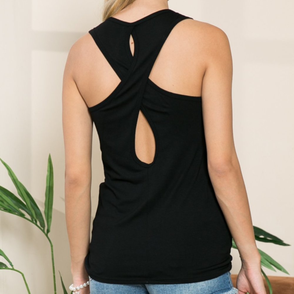 CROSS BACK TUNIC TANK TOP